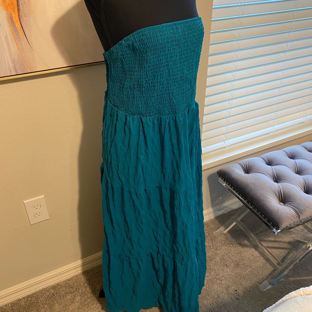 Casual Teal Maxi Skirt